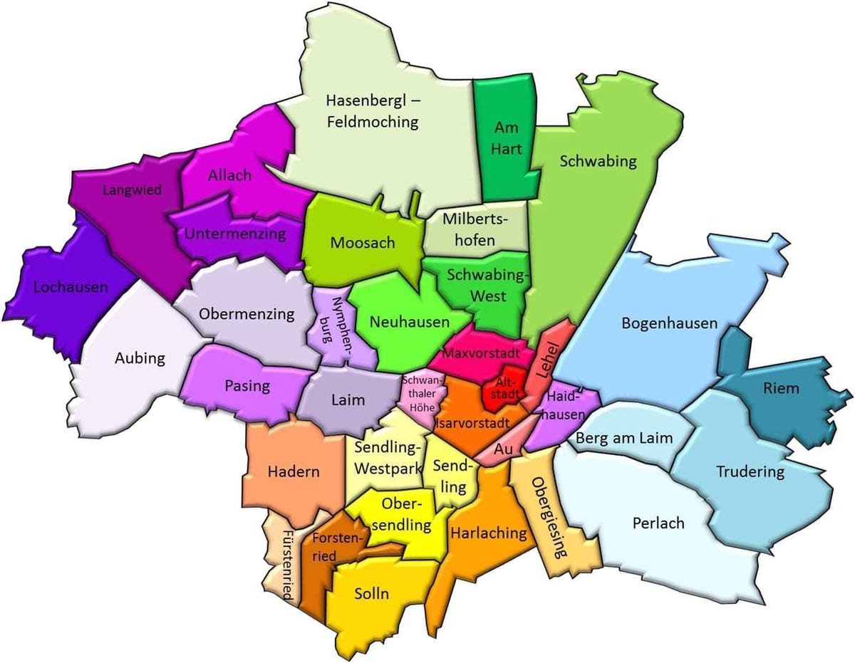 মিউনিখ জেলার মানচিত্র