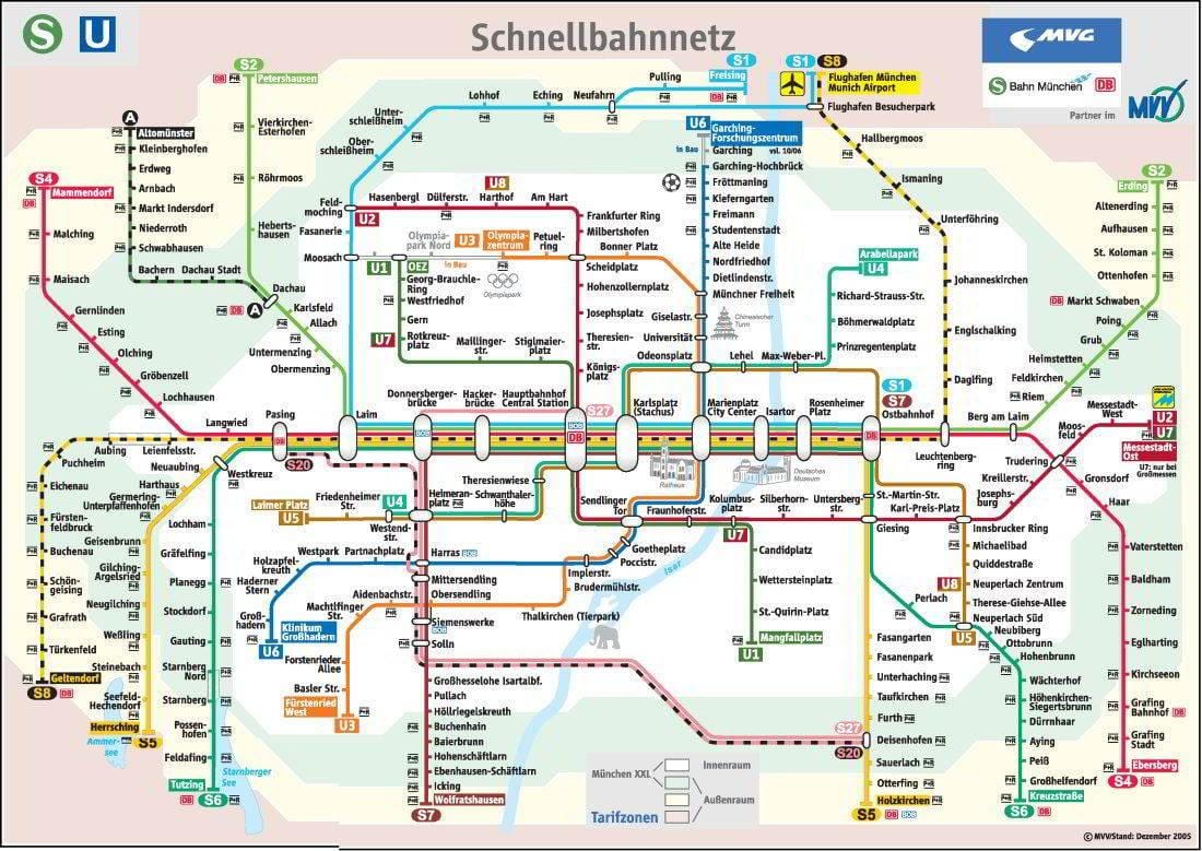 মেট্রো মানচিত্র munchen