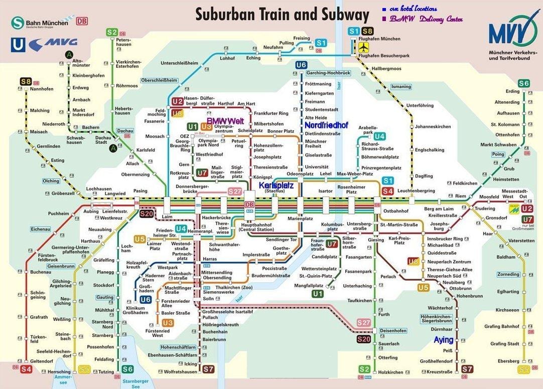 s bahn মিউনিখ মানচিত্র